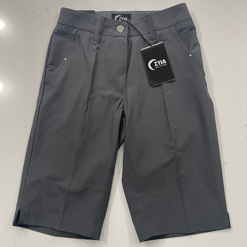 Zyia Active women’s Shorts Gray Clubhouse Bermuda Size XXS NWT golf casual